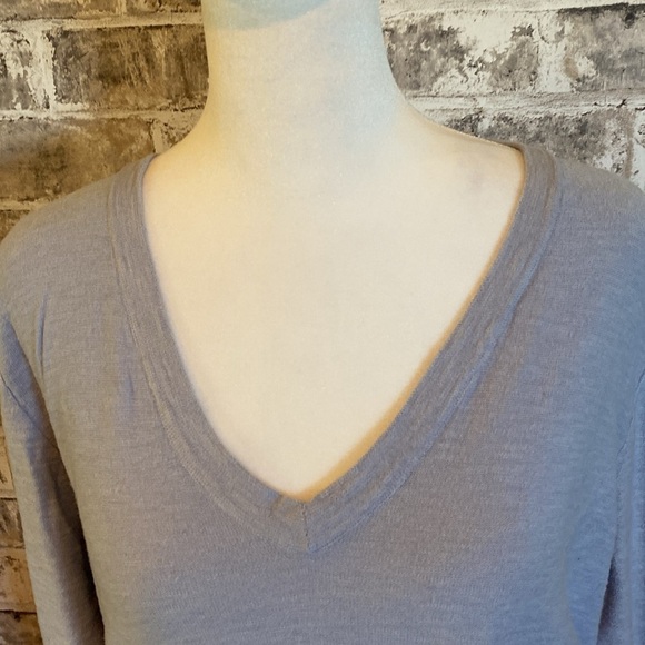 J. Crew Factory long sleeve top. Size M. Light blue. tassels at waist. - Picture 4 of 14